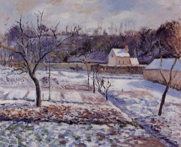 カミーユ・ピサロ Painting - エルミタージュ・ポントワーズ雪の効果 1874年 カミーユ・ピサロ